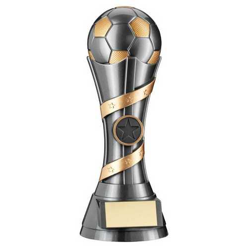 GUNMETAL GREY/GOLD FILLED PLASTIC FOOTBALL COLUMN WITH PLATE (1in CEN)
