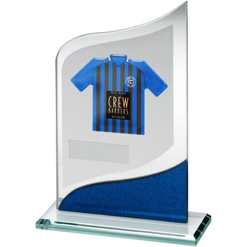 JADE/BLUE/SILVER GLASS PLAQUE AND PLATE - 6.5in (REQUIRES SHIRT B)