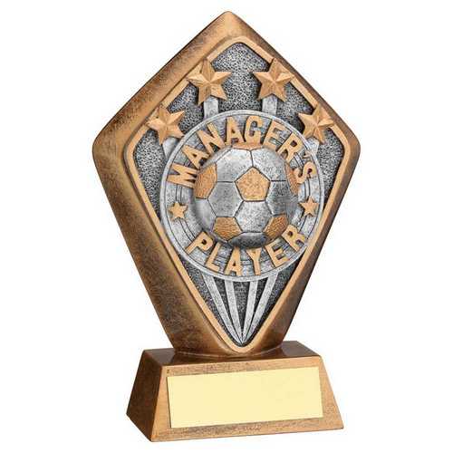 BRZ/GOLD DIAMOND HOLDER WITH 'MANAGERS PLAYER' DISC AND PLATE - 5.25in