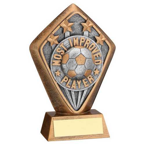 BRZ/GOLD DIAMOND HOLDER WITH 'MOST IMPROVED PLAYER' DISC AND PLATE - 5.25in