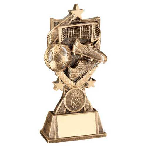BRZ/GOLD FOOTBALL '3 STAR WREATH' SERIES WITH PLATE (1in CENTRE)