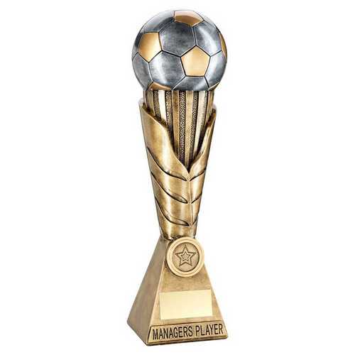 BRZ/PEW/GOLD FOOTBALL ON LEAF COLUMN WITH PLATE (1in CEN)