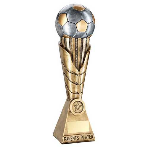 BRZ/PEW/GOLD FOOTBALL ON LEAF COLUMN WITH PLATE (1in CEN)