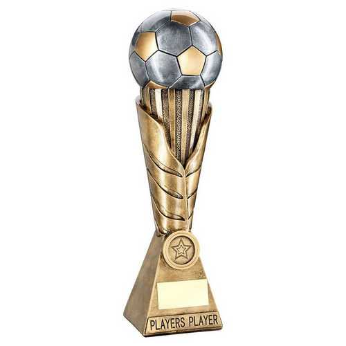 BRZ/PEW/GOLD FOOTBALL ON LEAF COLUMN WITH PLATE (1in CEN)