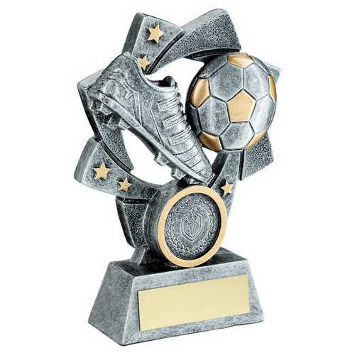 PEW/GOLD FOOTBALL STAR SPIRAL WITH PLATE (1in CENTRE)