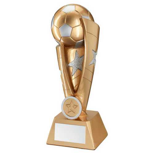 GOLD/SILVER FOOTBALL STAR COLUMN WITH PLATE (1in CENTRE)