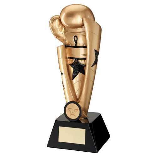 GOLD/BLACK BOXING STAR COLUMN WITH PLATE (1in CENTRE)