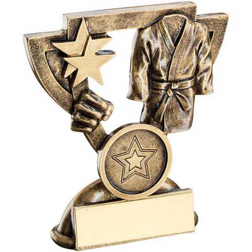 BRZ/GOLD MARTIAL ARTS MINI CUP WITH PLATE (1in CENTRE)
