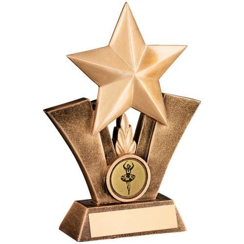 BRZ/GOLD GENERIC STAR WITH BALLET INSERT WITH PLATE