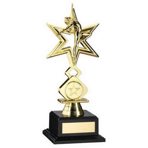 GOLD PLASTIC 'DANCE/GYM' STAR FIGURE ASSEMBLED ON BASE (1in CEN)