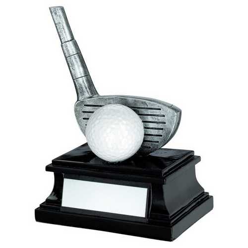 PEW/WHITE/BLACK GOLF CLUB AND BALL WITH PLATE DRIVER - 6in