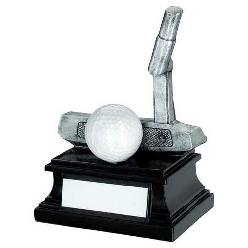PEW/WHITE/BLACK GOLF CLUB AND BALL WITH PLATE PUTTER - 6in