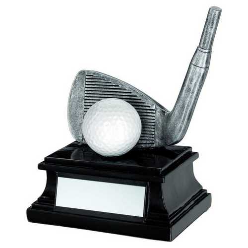 PEW/WHITE/BLACK GOLF CLUB AND BALL WITH PLATE WEDGE - 6in