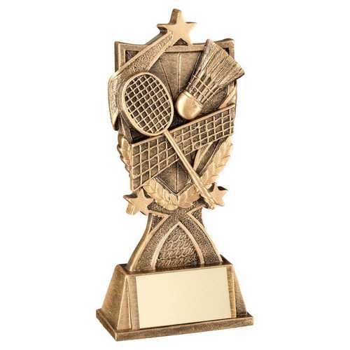 BRZ/GOLD BADMINTON '3 STAR WREATH' SERIES WITH PLATE