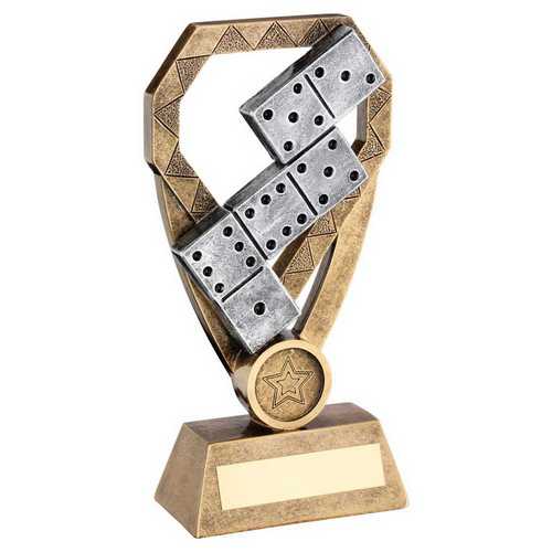 BRZ/PEW/GOLD DOMINOES ON DIAMOND WITH PLATE (1in CENTRE)