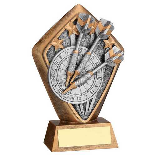 BRZ/GOLD DIAMOND HOLDER WITH 'DARTS' DISC AND PLATE - 5.25in