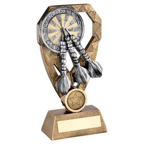 BRZ/PEW/GOLD DARTS WITH DARTBOARD ON DIAMOND WITH PLATE (1in CENTRE)