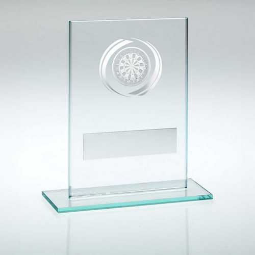 JADE/SILVER GLASS WITH DARTS INSERT AND PLATE