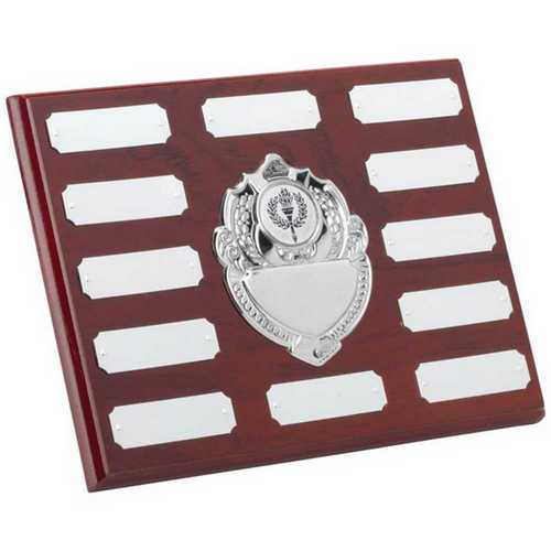 ROSEWOOD PLAQUE WITH CHROME FRONTS AND PLATES (1in CEN)