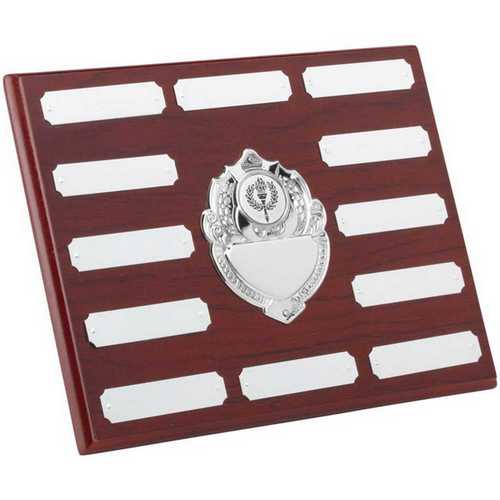 ROSEWOOD PLAQUE WITH CHROME FRONTS AND PLATES (1in CEN)