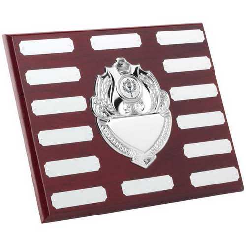 ROSEWOOD PLAQUE WITH CHROME FRONTS AND PLATES (1in CEN)