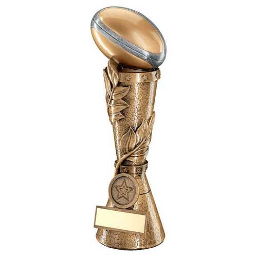 BRZ/PEW/GOLD RUGBY BALL LEAF COLUMN WITH CENTRE (1in CENTRE)
