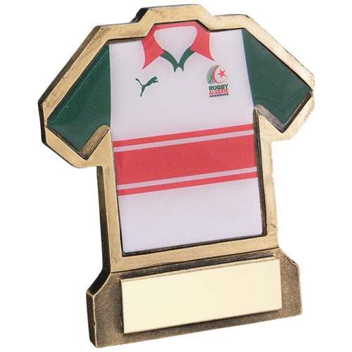 BRZ/GOLD RESIN RUGBY SHIRT WITH PLATE - (SHIRT C)