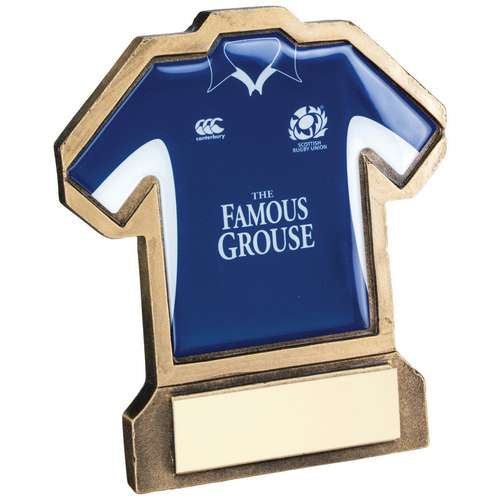 BRZ/GOLD RESIN RUGBY SHIRT WITH PLATE - (SHIRT C)