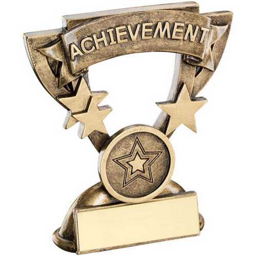 BRZ/GOLD ACHIEVEMENT MINI CUP WITH PLATE (1in CENTRE)