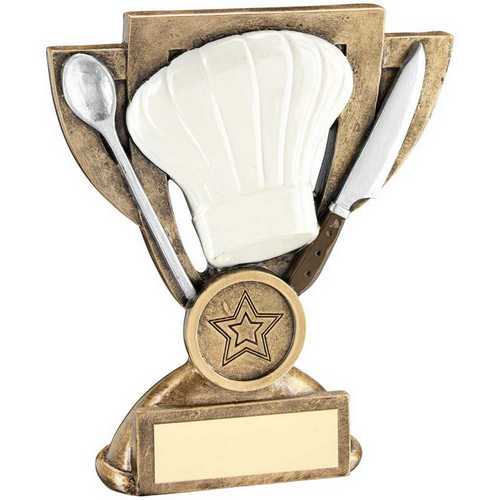 BRZ/WHITE/SILVER COOKING MINI CUP WITH PLATE (1in CENTRE)