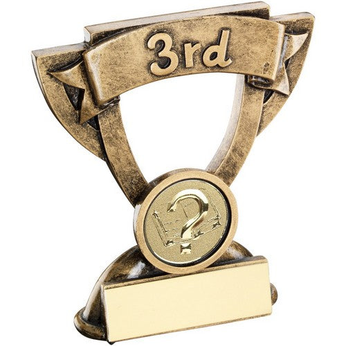 BRZ/GOLD MINI CUP WITH QUIZ INSERT WITH PLATE '3rd'