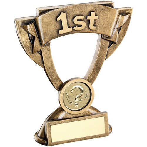 BRZ/GOLD MINI CUP WITH QUIZ INSERT WITH PLATE '3rd'