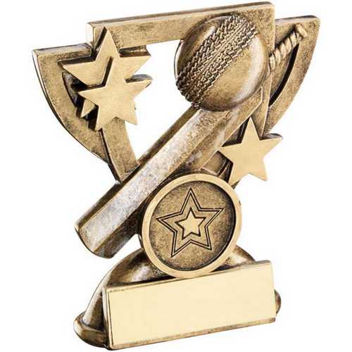 BRZ/GOLD CRICKET MINI CUP WITH PLATE (1in CENTRE)