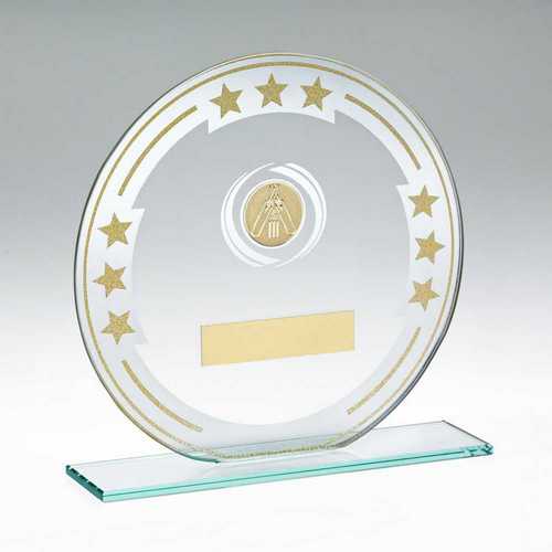 JADE/SILVER/GOLD ROUND GLASS WITH CRICKET INSERT AND PLATE