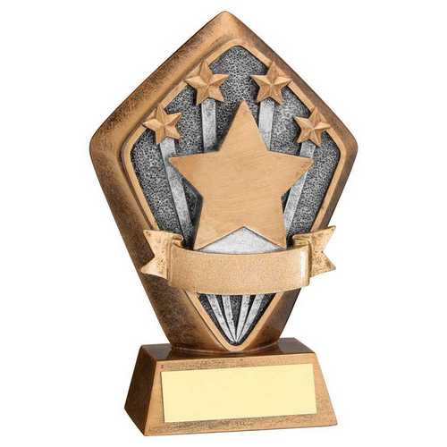 BRZ/GOLD DIAMOND HOLDER WITH 'STARS' DISC WITH PLATE - 5.25in