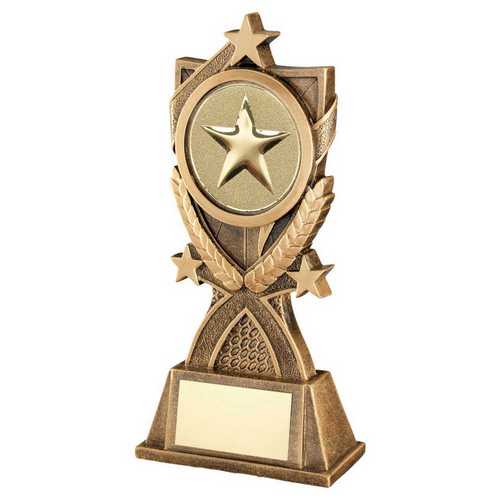 BRZ/GOLD GENERIC '3 STAR WREATH' SERIES WITH PLATE (2in CENTRE)