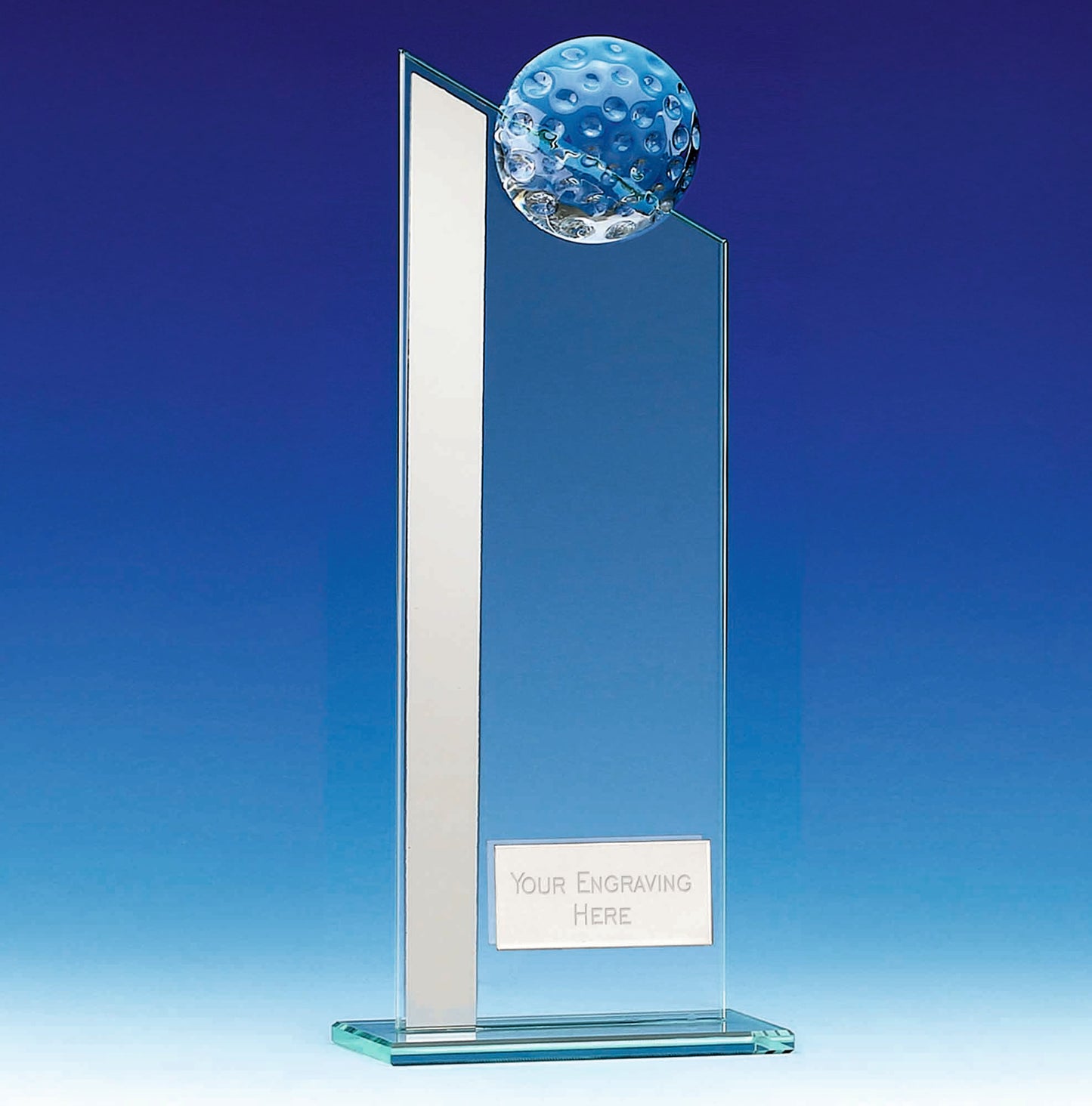 Colony Silver Detail Glass Golf Award 20cm (8")