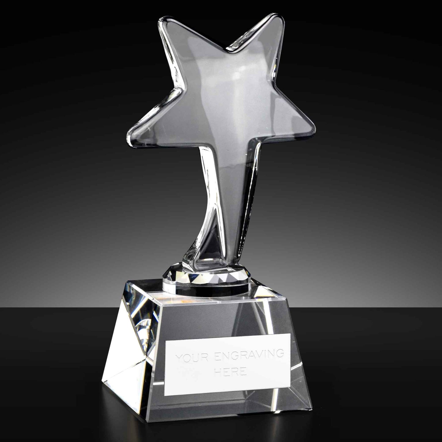 Chunky Star Crystal Award On A Tapered Crystal Base 14cm (5 1/2")