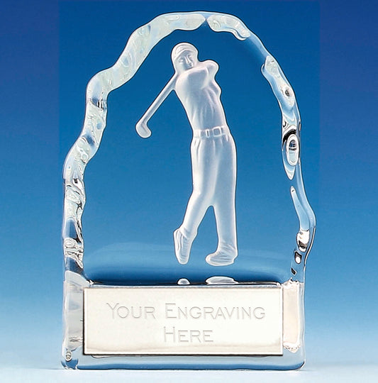 Crystal Wedge Golfer Award 10cm (4 1/4")