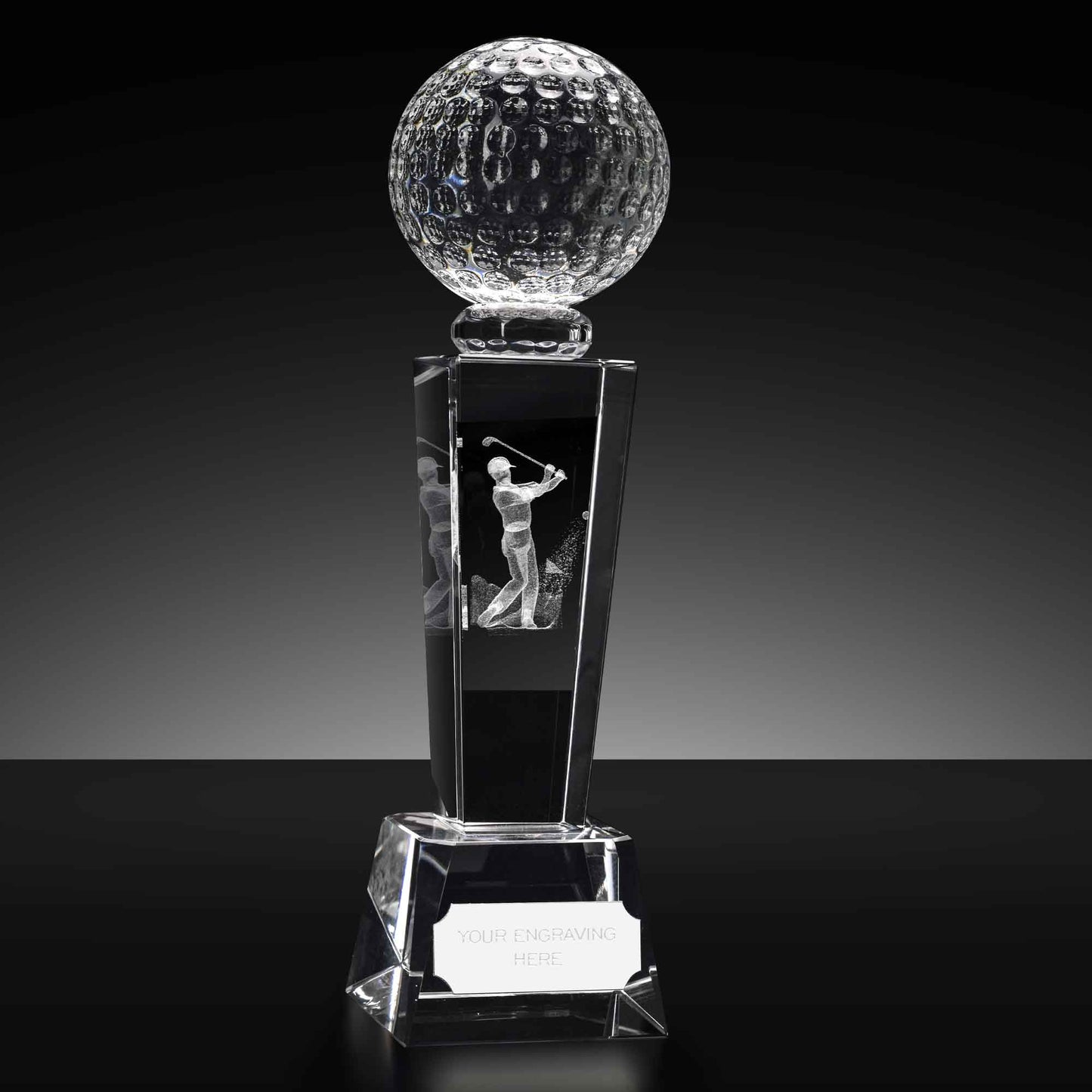 Unite 3D Male Golfer Crystal Award 17.5cm (7")