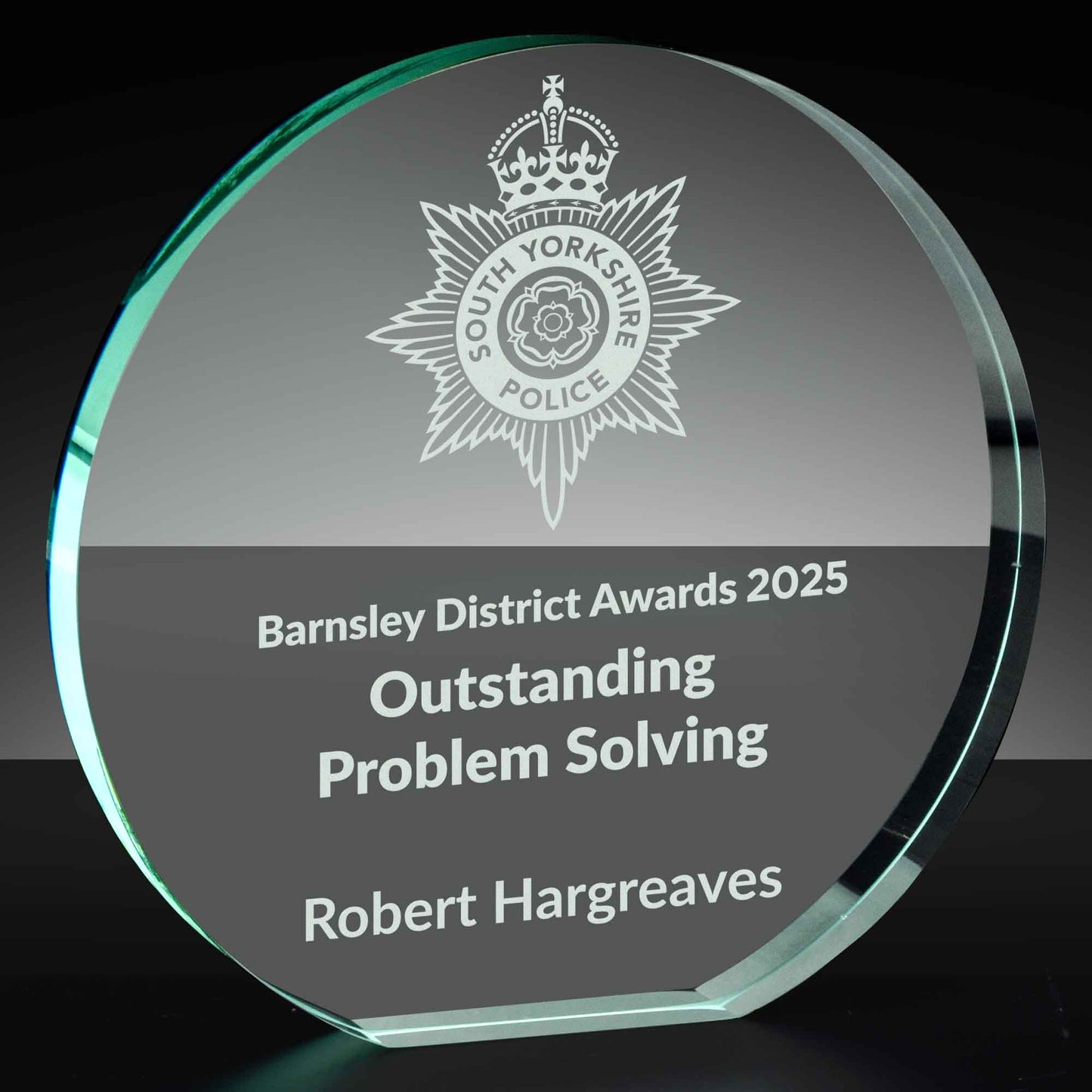 Poppy Circular Thick Cut Glass Award 14cm (5 1/2")