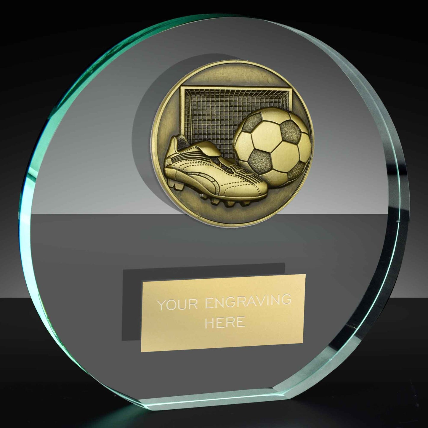 Classic Football Poppy Glass Award 12cm (4 3/4")