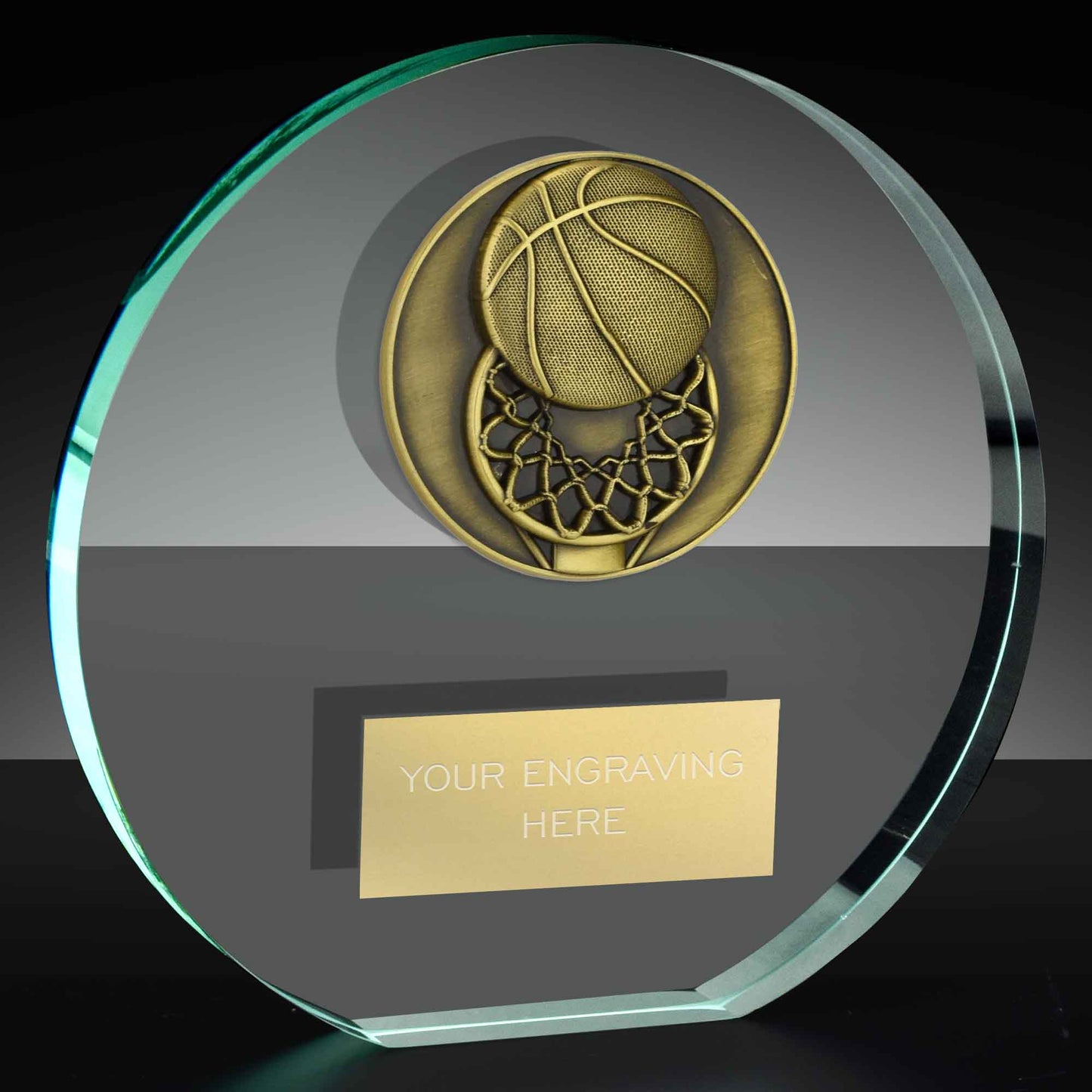 Classic Basketball Poppy Glass Award 10cm (4")
