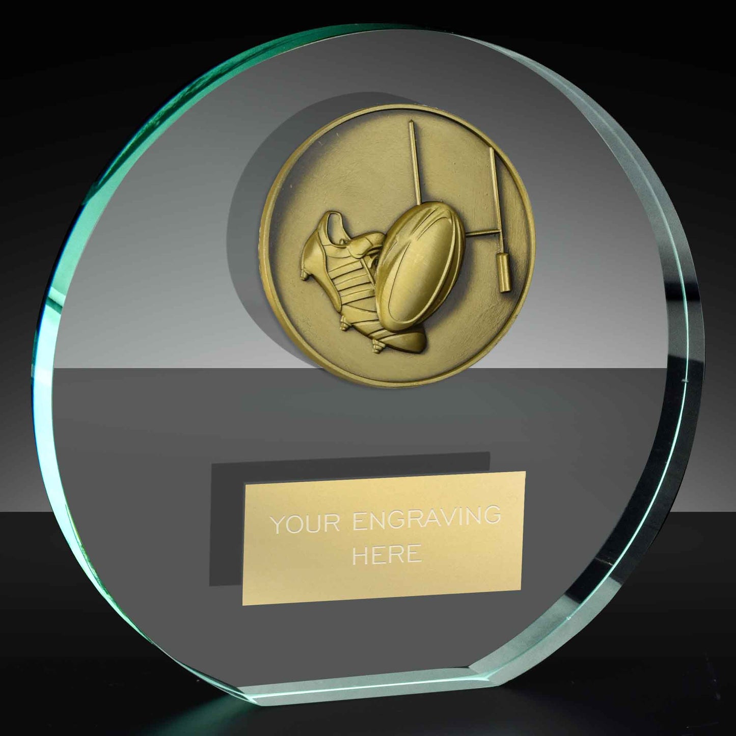 Classic Rugby Poppy Glass Award 14cm (5 1/2")