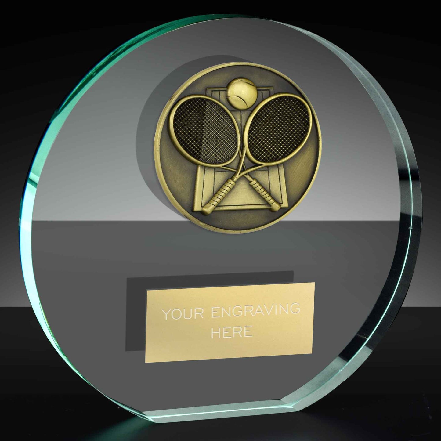 Classic Tennis Poppy Glass Award 12cm (4 3/4")