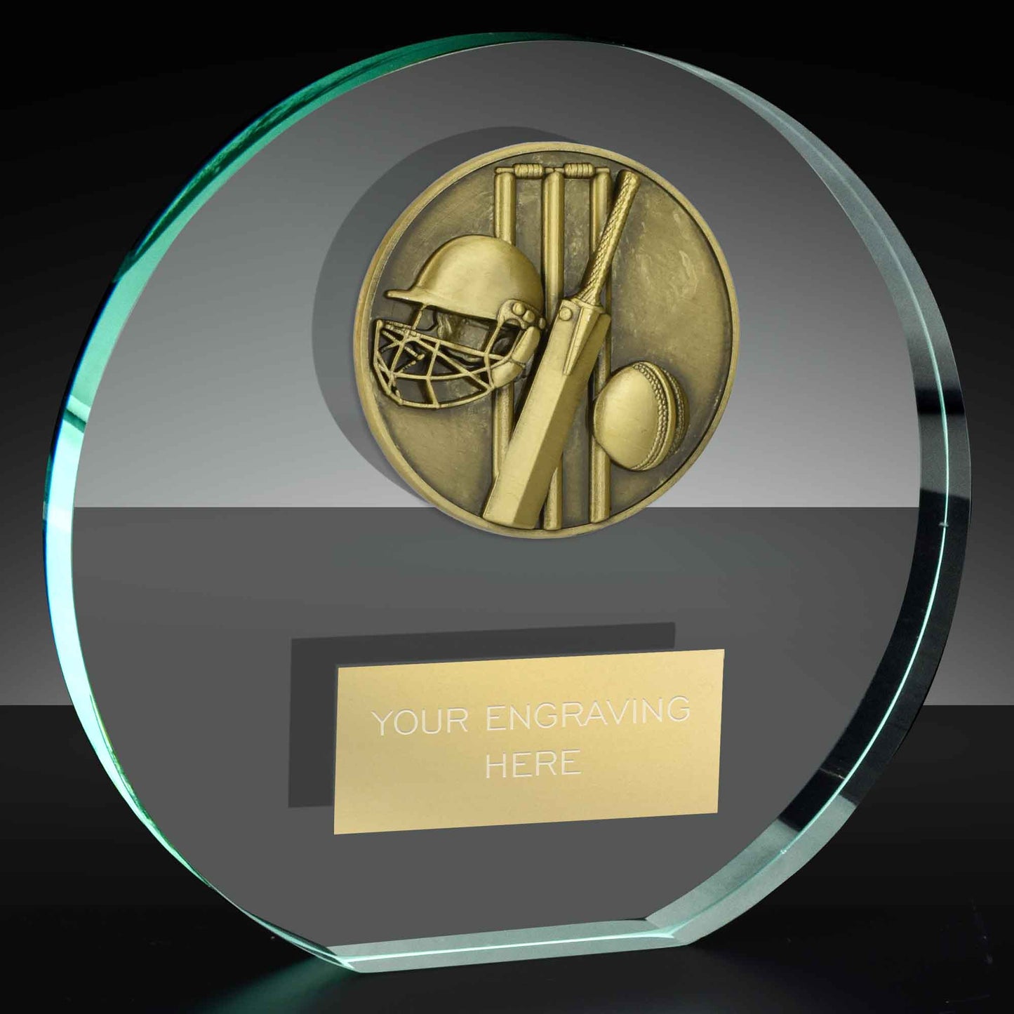 Classic Cricket Poppy Glass Award 10cm (4")