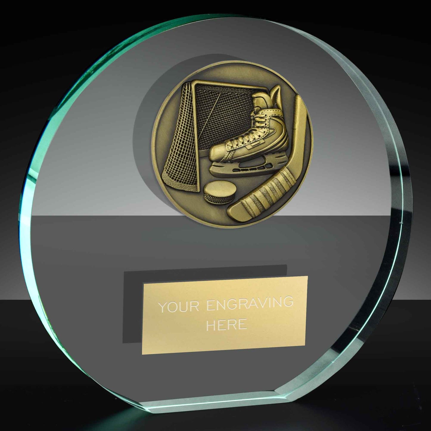 Classic Ice Hockey Poppy Glass Award 10cm (4")