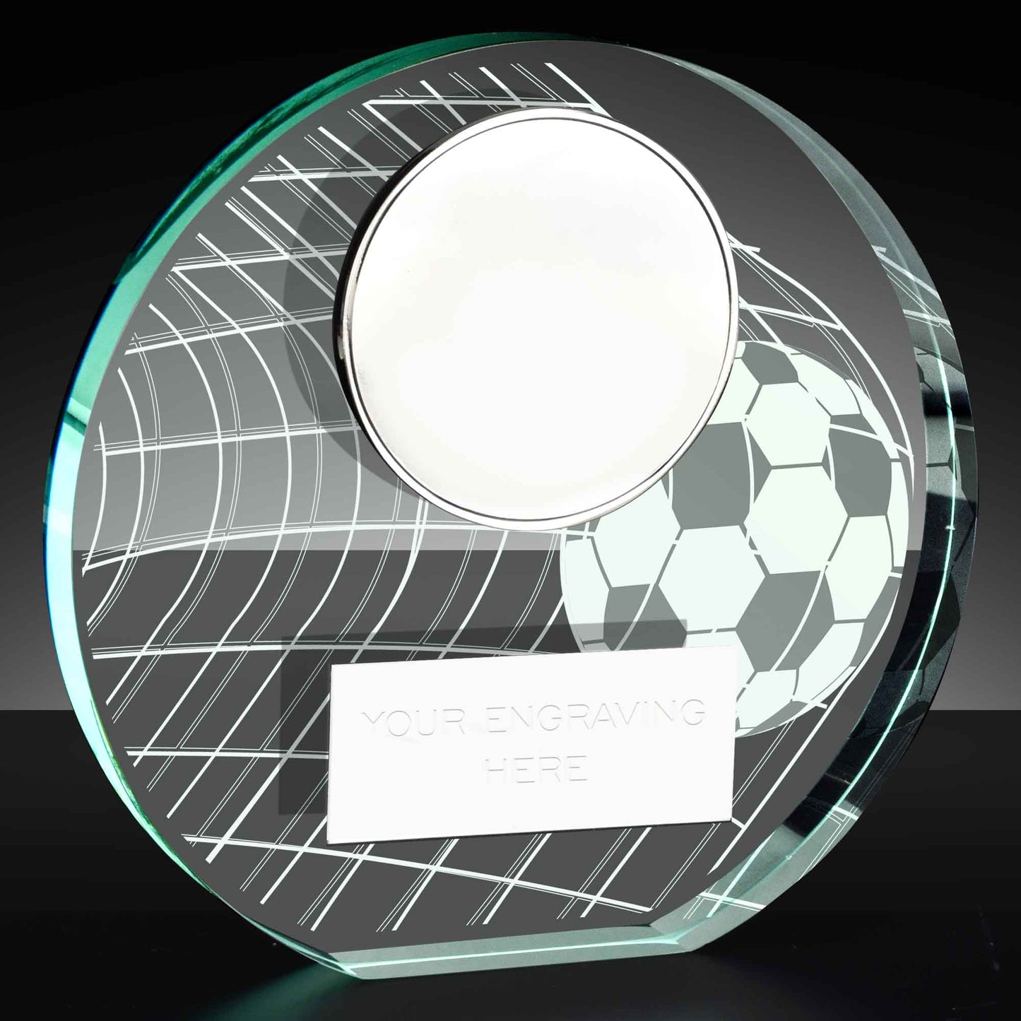 Football UV Poppy Trim Glass 12cm (4 3/4")