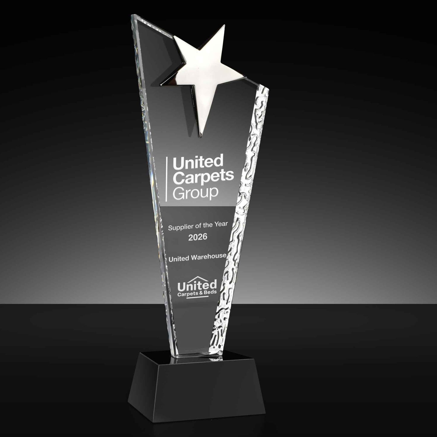Star Crystal Star Award With A Flared Stem 27cm (10 3/4")