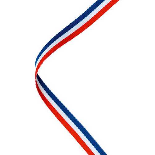 NARROW MEDAL RIBBON RED/WHITE/BLUE - 30x0.4in